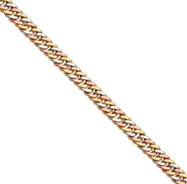 NEW 14K TRI COLOR GOLD FANCY HOLLOW LINK BRACELET: NEW 14K TRI COLOR GOLD FANCY HOLLOW LINK BRACELET FANCY HOLLOW LINK BRACELET NEW 14K TRI COLOR GOLD LENGTH - 7.5in Apx WEIGHT - 7g