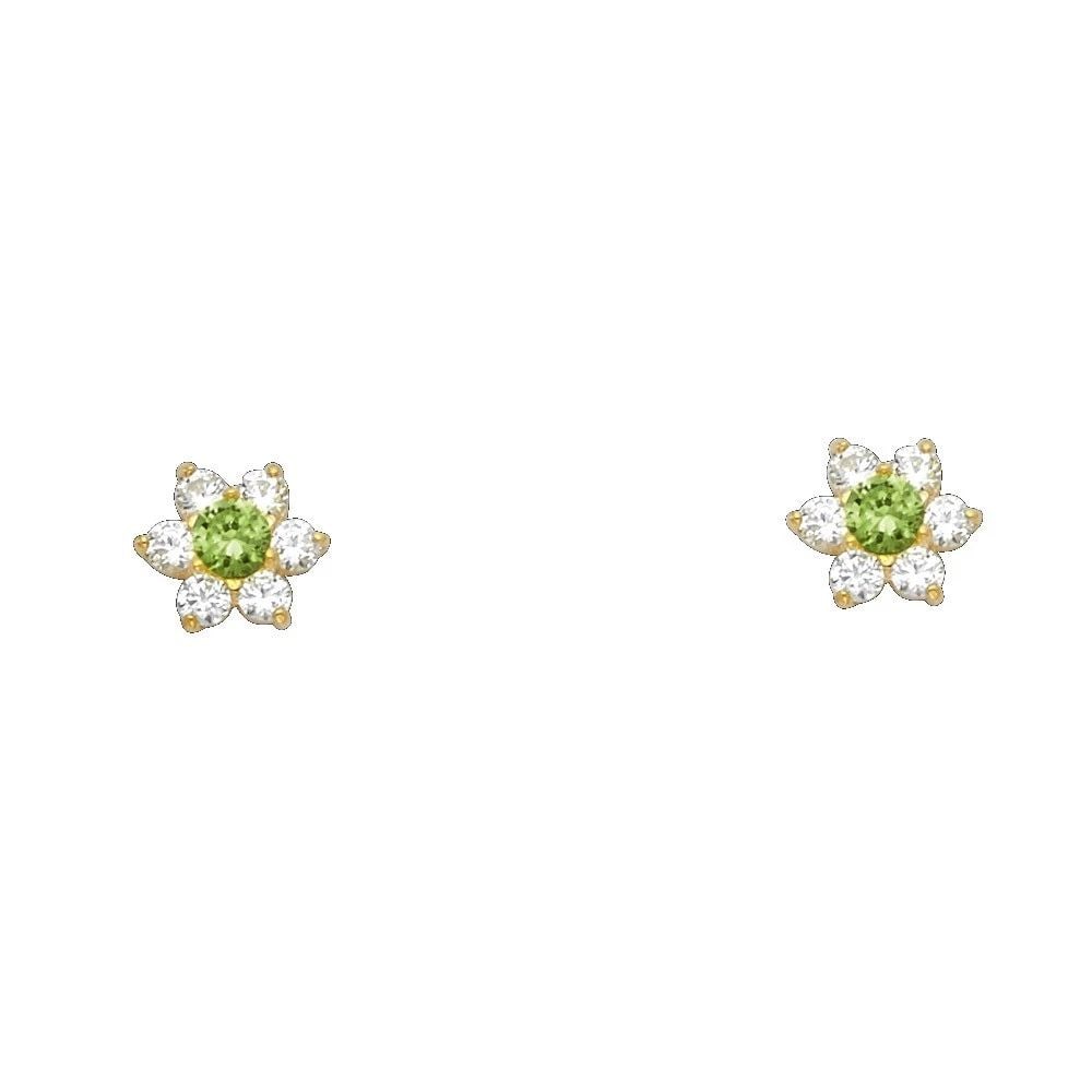 NEW 14K YELLOW GOLD FLOWER SCREW BACK STUD EARRINGS (AUG): NEW 14K YELLOW GOLD FLOWER SCREW BACK STUD EARRINGS (AUG) FLOWER SCREW BACK STUD EARRINGS (AUG) NEW 14K YELLOW GOLD