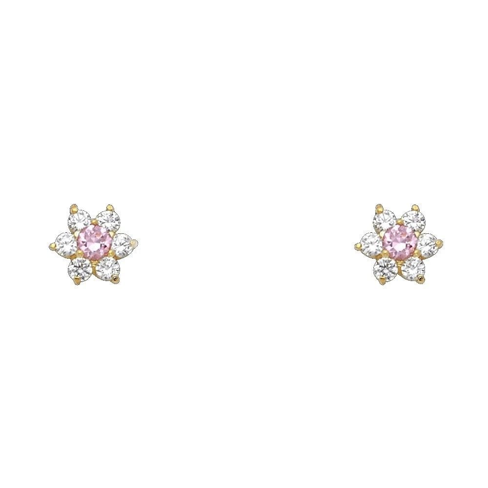 NEW 14K YELLOW GOLD FLOWER SCREW BACK STUD EARRINGS (OCT): NEW 14K YELLOW GOLD FLOWER SCREW BACK STUD EARRINGS (OCT) FLOWER SCREW BACK STUD EARRINGS (OCT) NEW 14K YELLOW GOLD