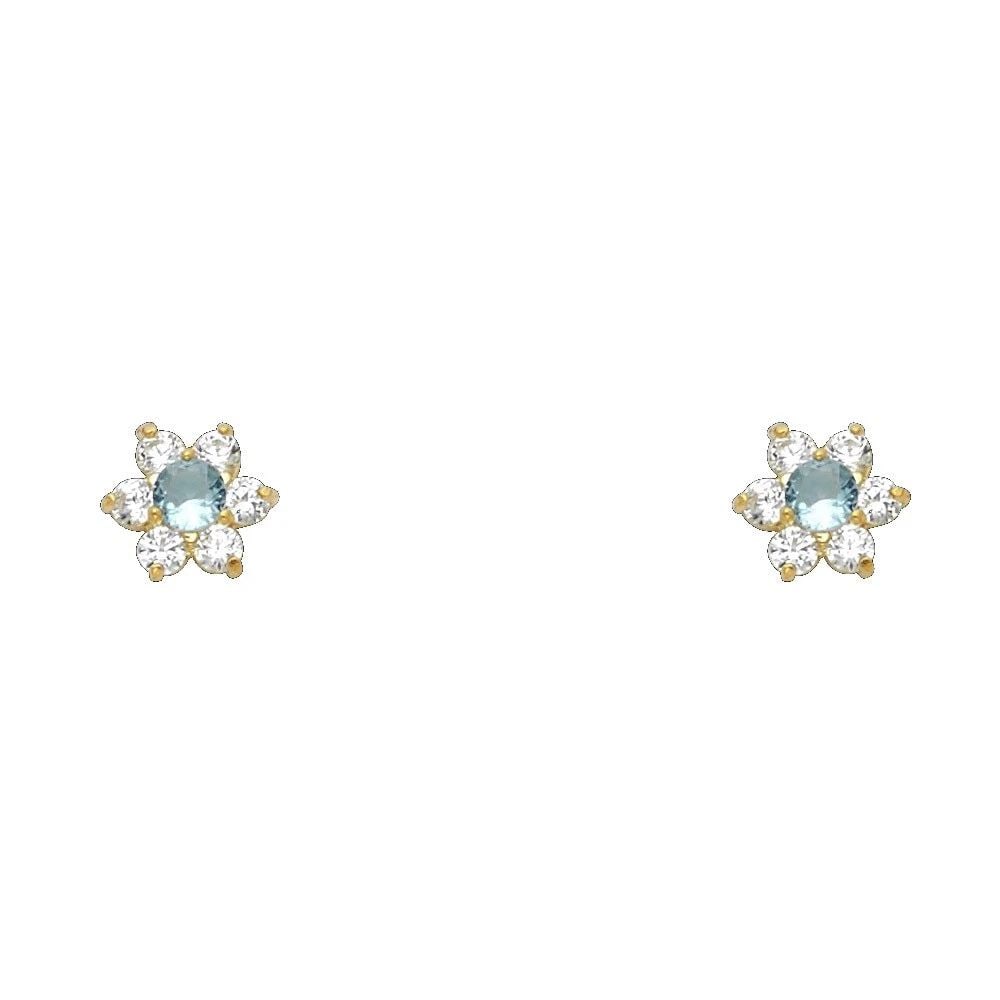 NEW 14K YELLOW GOLD FLOWER SCREW BACK STUD EARRINGS (MAR): NEW 14K YELLOW GOLD FLOWER SCREW BACK STUD EARRINGS (MAR) FLOWER SCREW BACK STUD EARRINGS (MAR) NEW 14K YELLOW GOLD