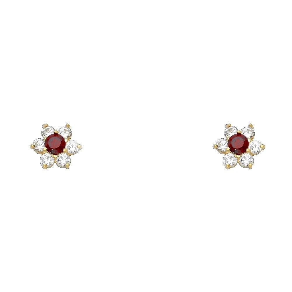 NEW 14K YELLOW GOLD FLOWER SCREW BACK STUD EARRINGS (JAN): NEW 14K YELLOW GOLD FLOWER SCREW BACK STUD EARRINGS (JAN) FLOWER SCREW BACK STUD EARRINGS (JAN) NEW 14K YELLOW GOLD