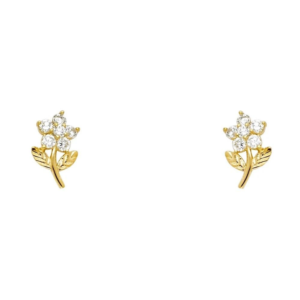 NEW 14K YELLOW GOLD STUD EARRINGS (1 of 2)