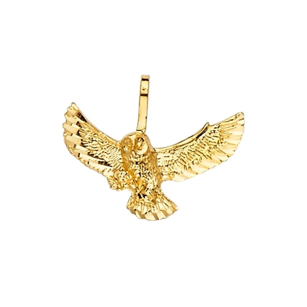 NEW 14K YELLOW GOLD OWL PENDANT (1 of 2)