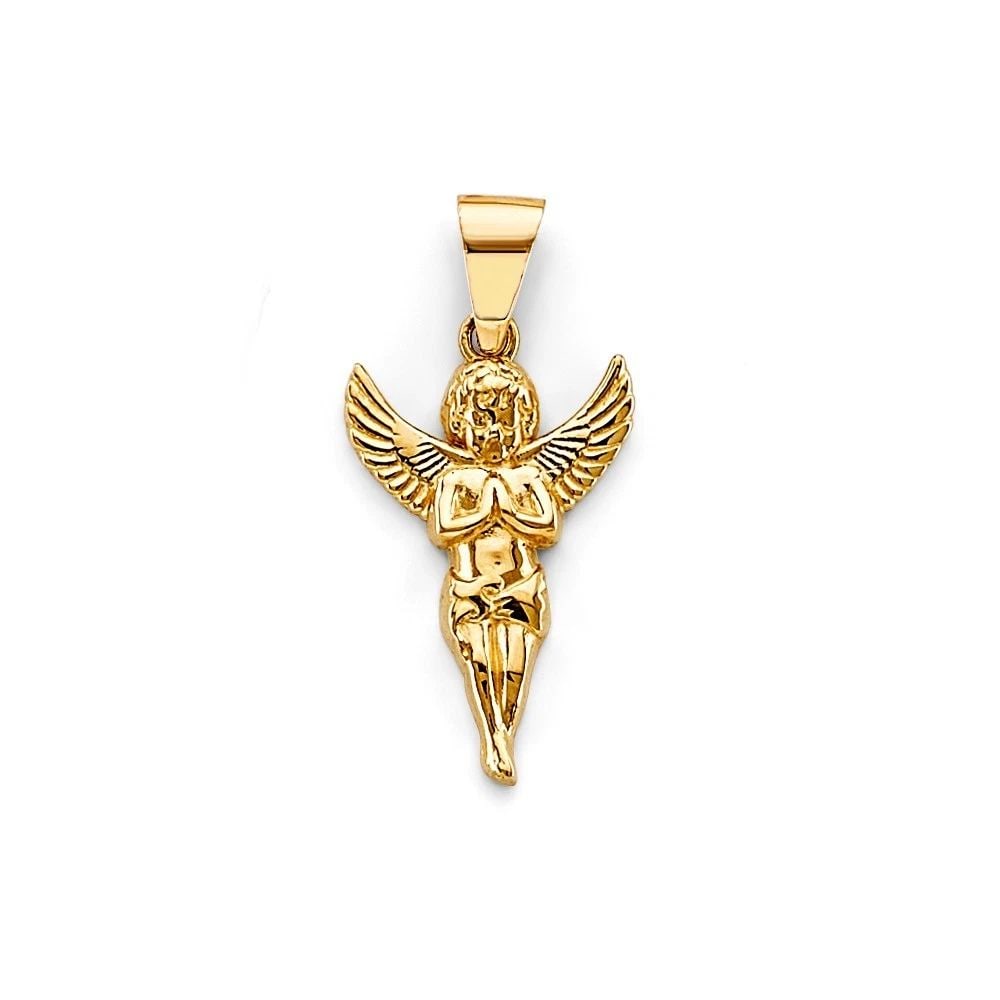 NEW 14K YELLOW GOLD ANGEL PENDANT (1 of 2)