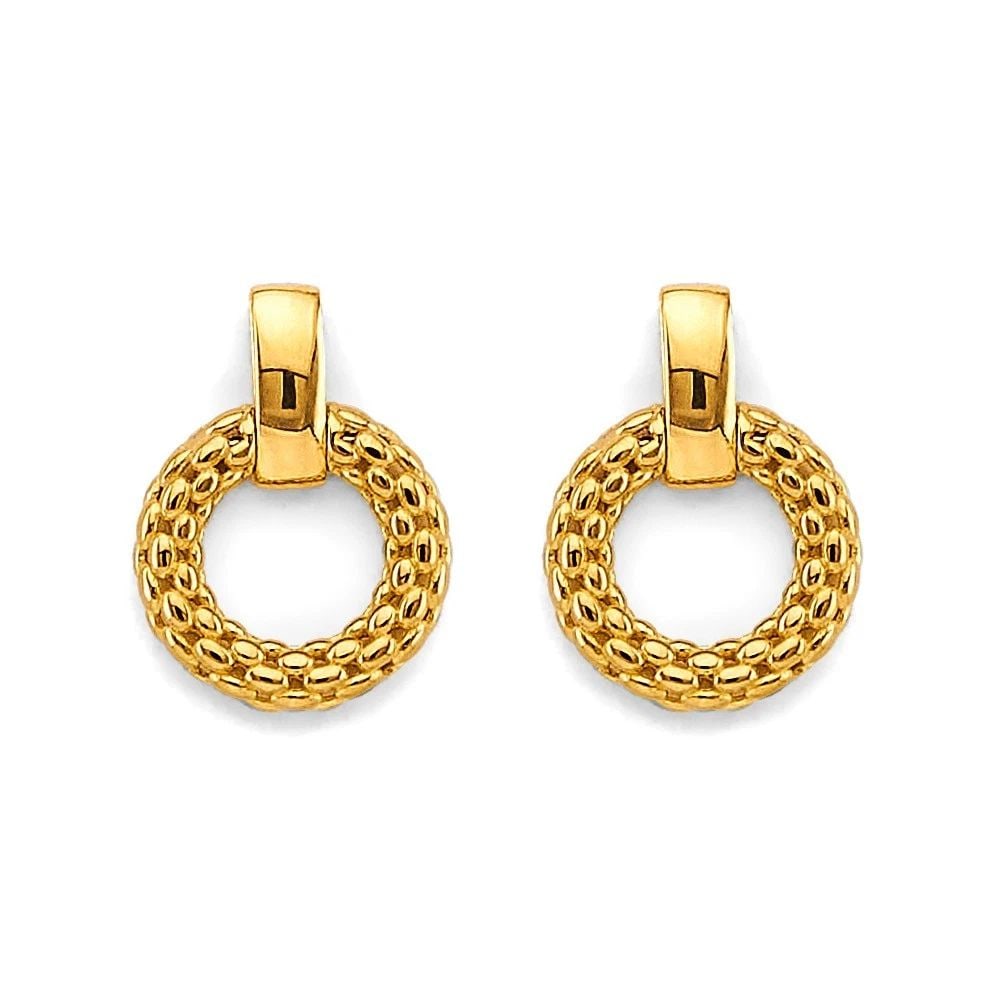 NEW 14K YELLOW GOLD FANCY ROUND MESH DESIGN PENDANT (1 of 2)