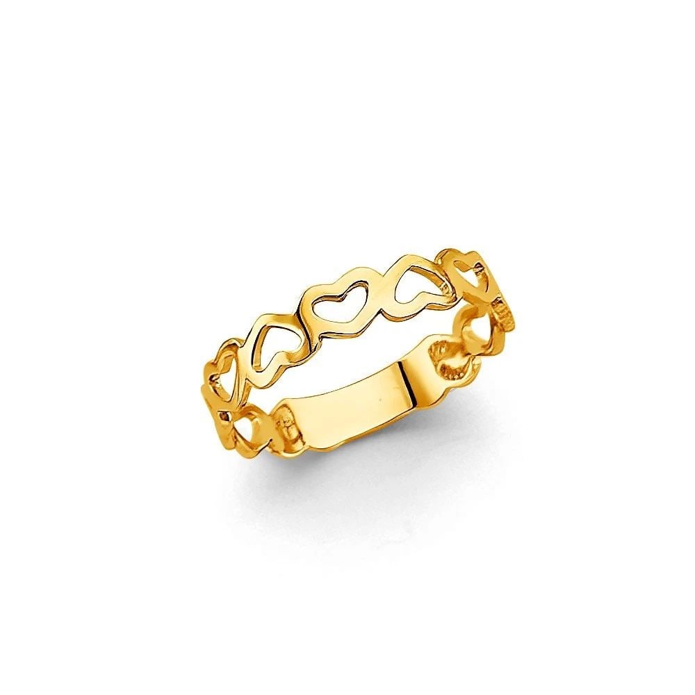 NEW 14K YELLOW GOLD HEART RING (1 of 2)