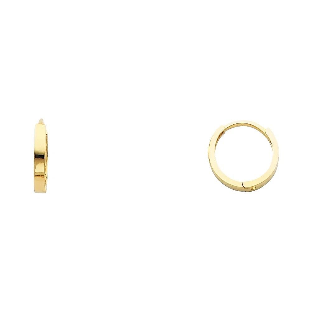 NEW 14K YELLOW GOLD SMALL PLAIN HUGGIES EARRINGS (1 of 2)