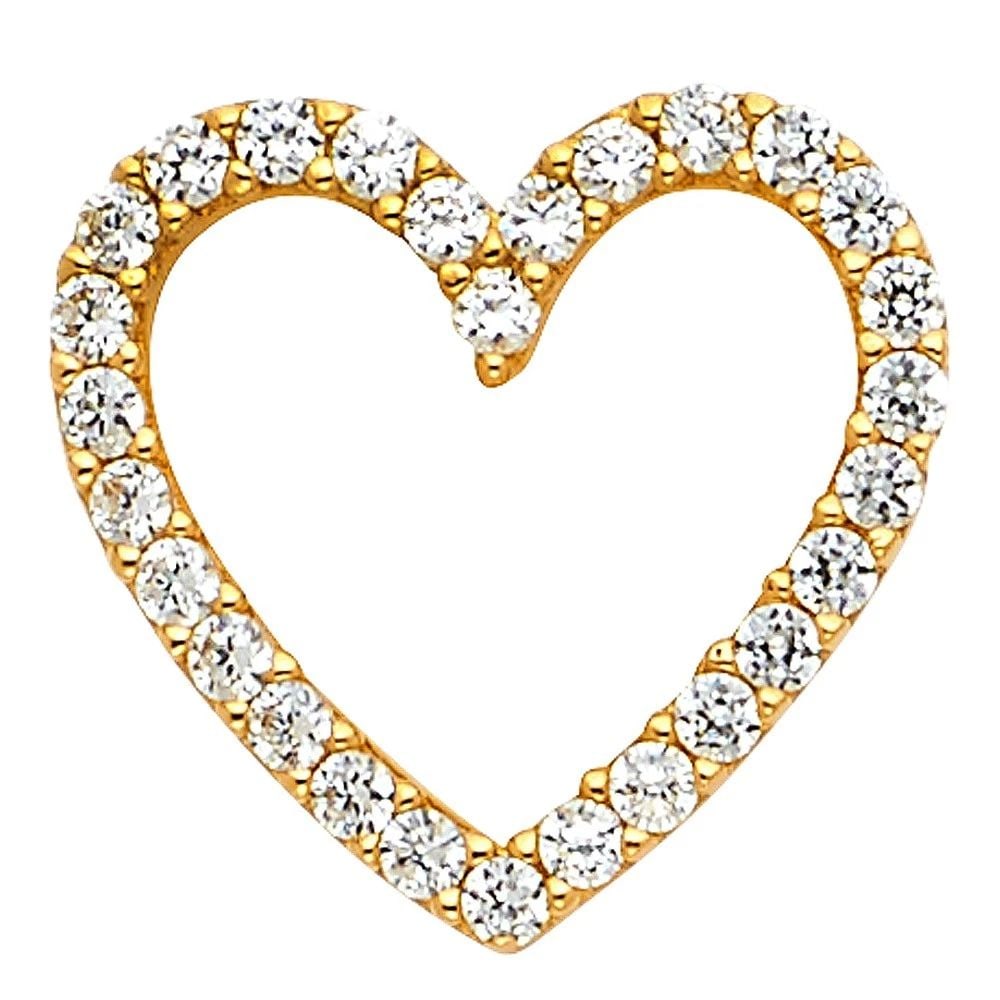 NEW 14K YELLOW GOLD HEART PENDANT: NEW 14K YELLOW GOLD HEART PENDANT HEART PENDANT 582 NEW 14K YELLOW GOLD Height : 15 mm Width : 15 mm Apx. WEIGHT : 0.9g