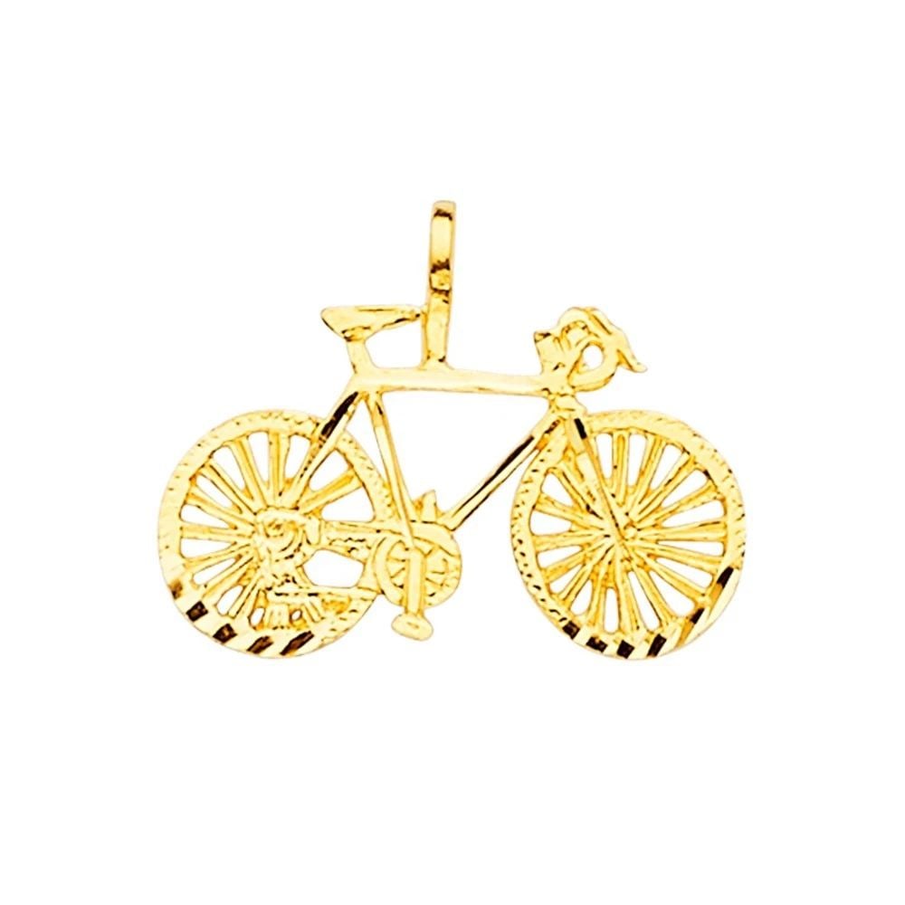NEW 14K YELLOW GOLD BICYCLE PENDANT (1 of 2)