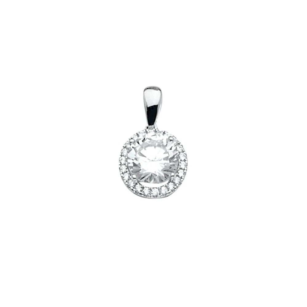 NEW 14K WHITE GOLD PENDANT/SET: NEW 14K WHITE GOLD PENDANT/SET PENDANT/SET NEW 14K WHITE GOLD Height : 14 mm Width : 9 mm Apx. WEIGHT : 0.9g