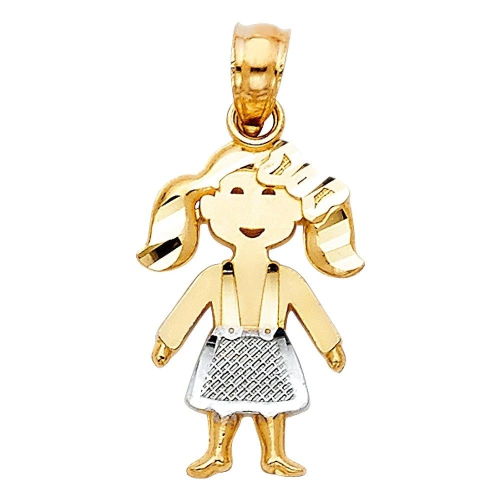NEW 14K TWO TONE GOLD BABY PENDANT (1 of 2)
