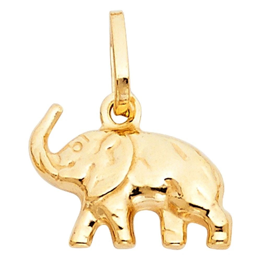 NEW 14K YELLOW GOLD HOLLOW ELEPHANT PENDANT (PT491): NEW 14K YELLOW GOLD HOLLOW ELEPHANT PENDANT (PT491) HOLLOW ELEPHANT PENDANT (PT491) NEW 14K YELLOW GOLD Height : 11 mm Width : 15 mm Apx. WEIGHT : 0.9g