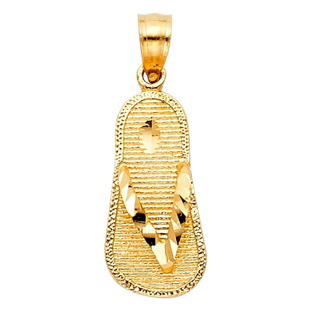 NEW 14K YELLOW GOLD SANDAL PENDANT (1 of 2)