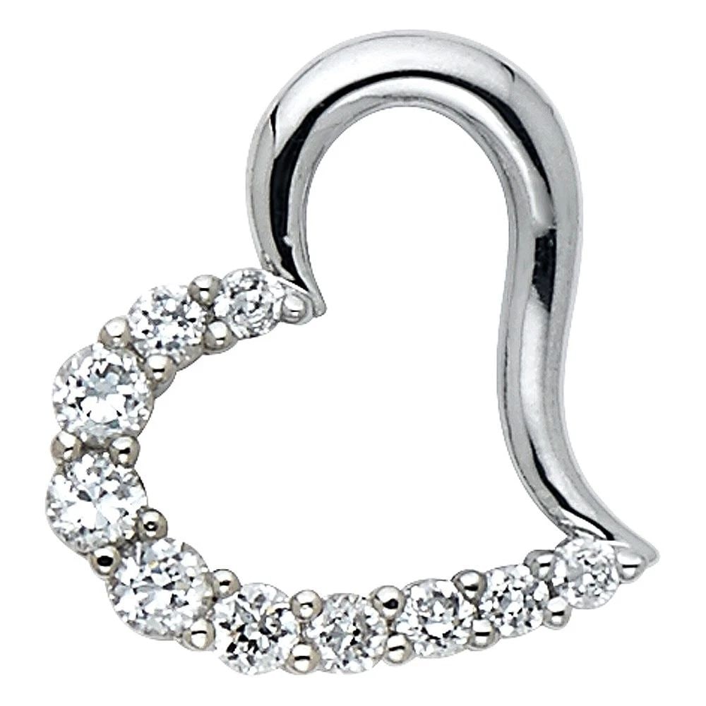 NEW 14K WHITE GOLD HEART PENDANT: NEW 14K WHITE GOLD HEART PENDANT HEART PENDANT NEW 14K WHITE GOLD Height : 15 mm Width : 17 mm Apx. WEIGHT : 0.9g