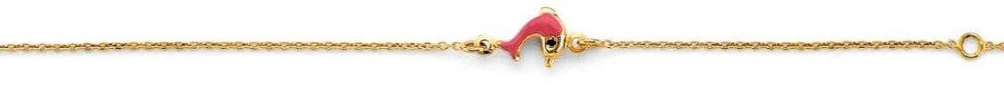 NEW 14K YELLOW GOLD DOLPHIN CENTER BABY BRACELET (1 of 2)