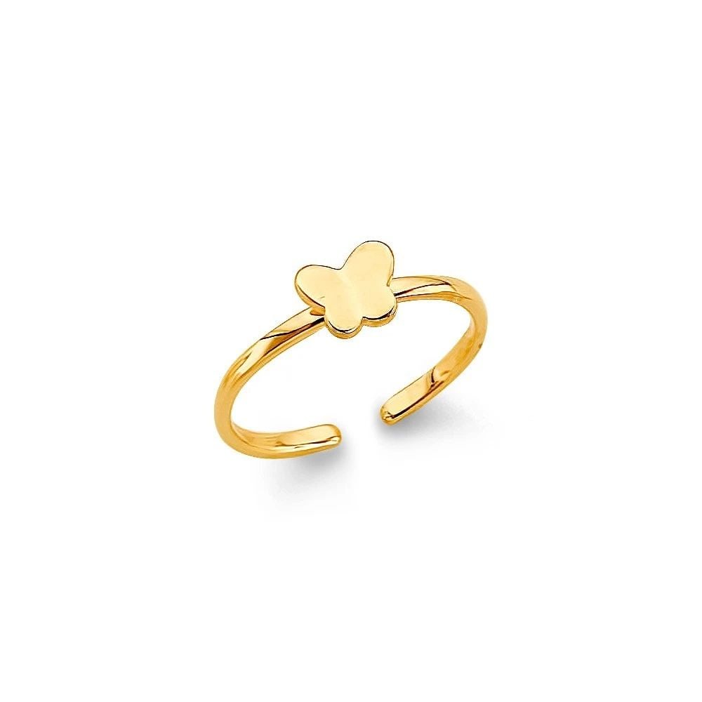 NEW 14K YELLOW GOLD BUTTERFLY TOE RING (1 of 2)