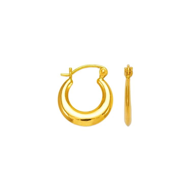 NEW 14K YELLOW GOLD HOLLOW SHRIMP HOOP EARRINGS: NEW 14K YELLOW GOLD HOLLOW SHRIMP HOOP EARRINGS HOLLOW SHRIMP HOOP EARRINGS NEW 14K YELLOW GOLD Width: Approx. 14mm Apx WEIGHT: 0.9g