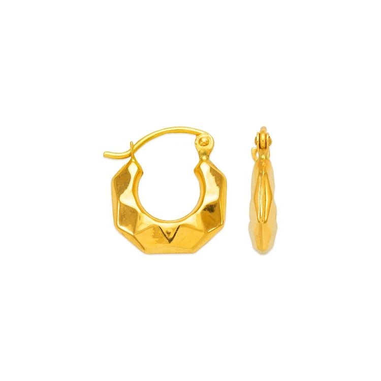 NEW 14K YELLOW GOLD HOLLOW SHRIMP HOOP EARRINGS: NEW 14K YELLOW GOLD HOLLOW SHRIMP HOOP EARRINGS HOLLOW SHRIMP HOOP EARRINGS NEW 14K YELLOW GOLD Width: Approx. 13mm Apx WEIGHT: 0.9g