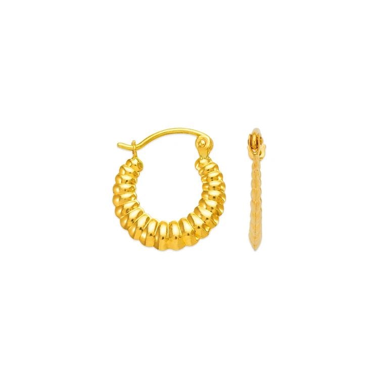 NEW 14K YELLOW GOLD HOLLOW SHRIMP HOOP EARRINGS: NEW 14K YELLOW GOLD HOLLOW SHRIMP HOOP EARRINGS HOLLOW SHRIMP HOOP EARRINGS NEW 14K YELLOW GOLD Width: Approx. 14mm Apx WEIGHT: 0.9g