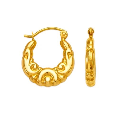 NEW 14K YELLOW GOLD HOLLOW SHRIMP HOOP EARRINGS: NEW 14K YELLOW GOLD HOLLOW SHRIMP HOOP EARRINGS HOLLOW SHRIMP HOOP EARRINGS NEW 14K YELLOW GOLD Width: Approx. 15mm Apx WEIGHT: 0.9g