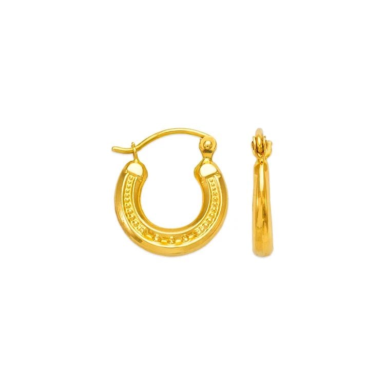 NEW 14K YELLOW GOLD HOLLOW SHRIMP HOOP EARRINGS: NEW 14K YELLOW GOLD HOLLOW SHRIMP HOOP EARRINGS HOLLOW SHRIMP HOOP EARRINGS NEW 14K YELLOW GOLD Width: Approx. 13mm Apx WEIGHT: 0.9g