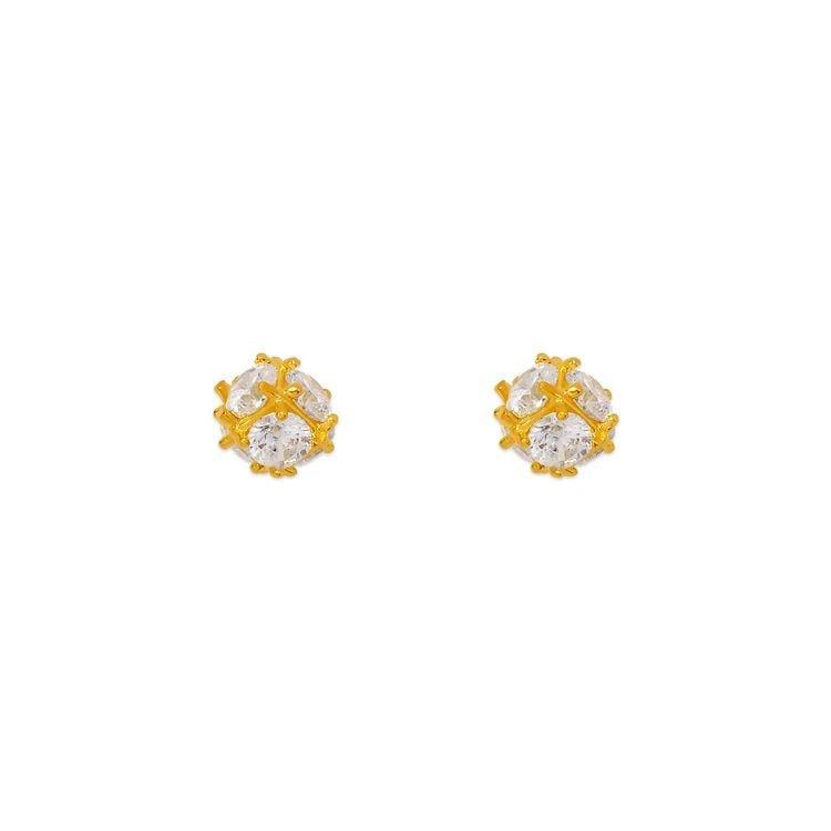 NEW 14K YELLOW GOLD SMALL FANCY BALL STUD EARRINGS: NEW 14K YELLOW GOLD SMALL FANCY BALL STUD EARRINGS SMALL FANCY BALL STUD EARRINGS NEW 14K YELLOW GOLD Width: Approx. 5mm Apx WEIGHT: 0.9g
