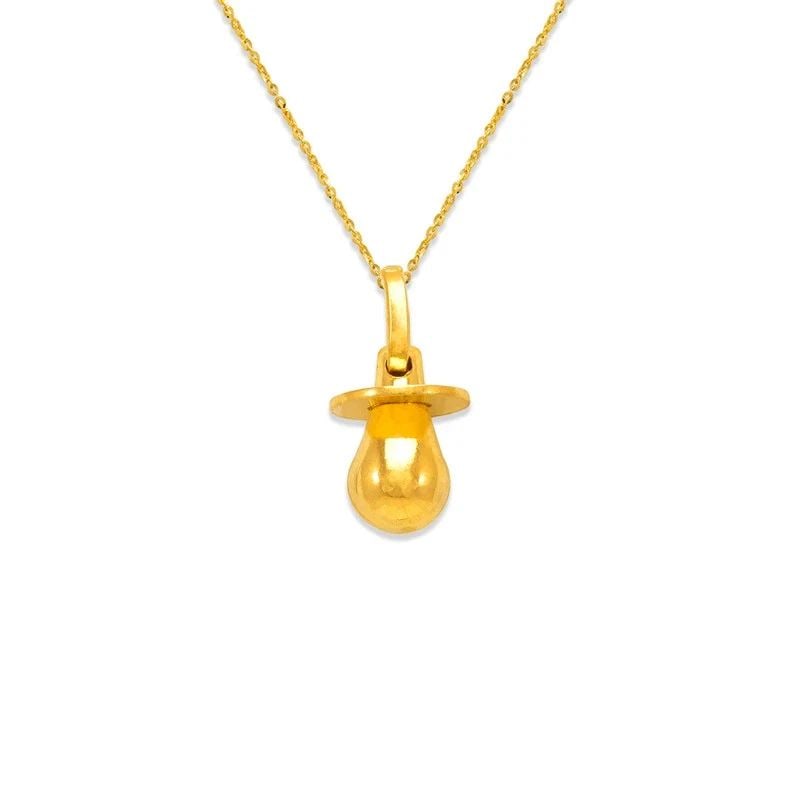 NEW 14K YELLOW GOLD PACIFIER CHARM PENDANT (1 of 2)