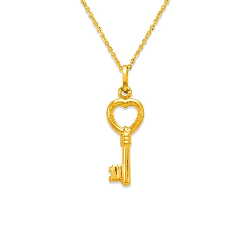 NEW 14K YELLOW GOLD HEART KEY CHARM PENDANT: NEW 14K YELLOW GOLD HEART KEY CHARM PENDANT HEART KEY CHARM PENDANT NEW 14K YELLOW GOLD Apx. WIDTH: 5x22mm Apx WEIGHT: 0.9g