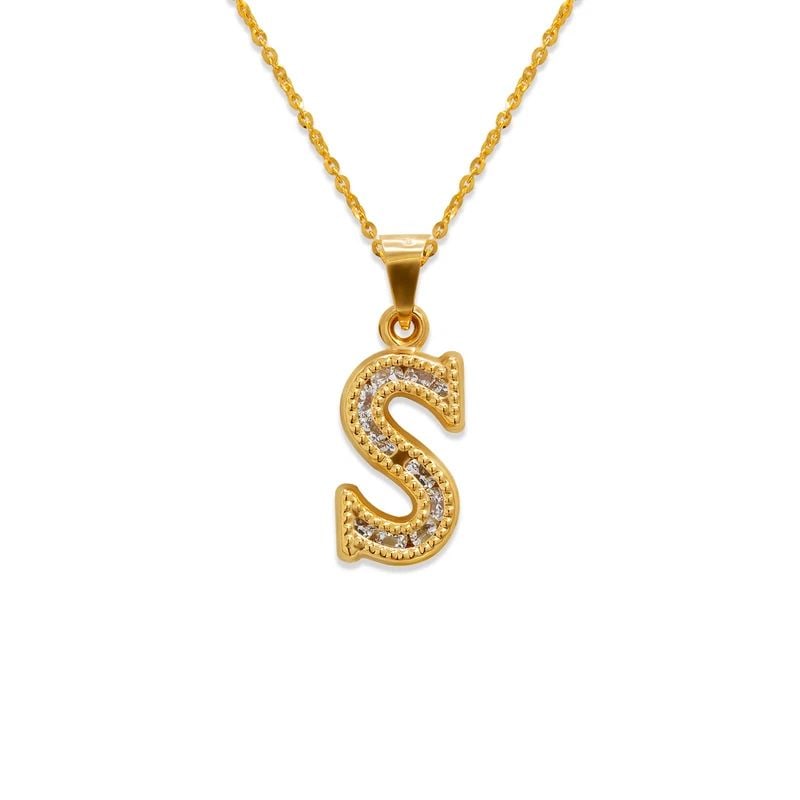 NEW 14K YELLOW GOLD INITIAL "S" PENDANT (1 of 2)