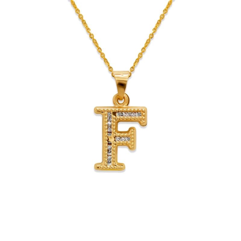 NEW 14K YELLOW GOLD INITIAL "F" PENDANT (1 of 2)