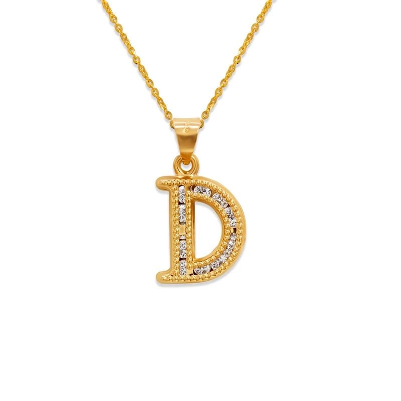 NEW 14K YELLOW GOLD INITIAL "D" PENDANT (1 of 2)