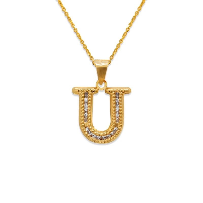 NEW 14K YELLOW GOLD INITIAL "U" PENDANT (1 of 2)