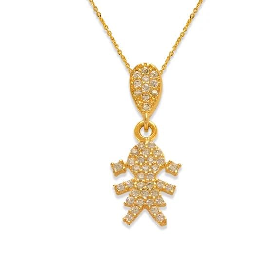 NEW 14K YELLOW GOLD FANCY LITTLE GIRL PENDANT (1 of 2)