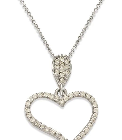 NEW 14K WHITE GOLD FANCY HEART PENDANT: NEW 14K WHITE GOLD FANCY HEART PENDANT FANCY HEART PENDANT NEW 14K WHITE GOLD Apx. WIDTH: 16x13mm Apx WEIGHT: 0.9g