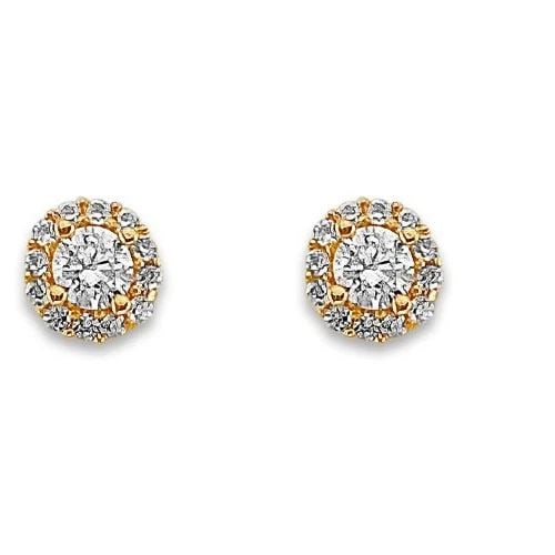 NEW 14K YELLOW GOLD CLUSTER STUD EARRINGS WITH SCREW BACK: NEW 14K YELLOW GOLD CLUSTER STUD EARRINGS WITH SCREW BACK CLUSTER STUD EARRINGS WITH SCREW BACK NEW 14K YELLOW GOLD