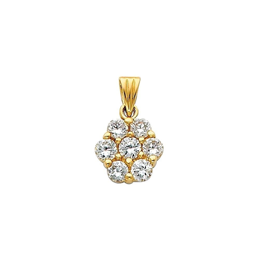 NEW 14K YELLOW GOLD PENDANT: NEW 14K YELLOW GOLD PENDANT 693 PENDANT 693 NEW 14K YELLOW GOLD Height : 10 mm Width : 10 mm Apx. WEIGHT : 0.8g