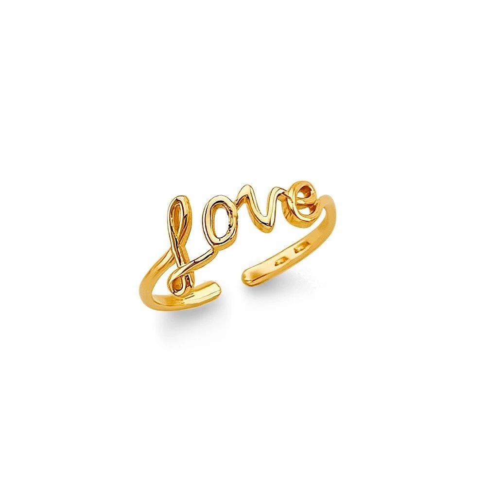 NEW 14K YELLOW GOLD LOVE TOE RING (1 of 2)