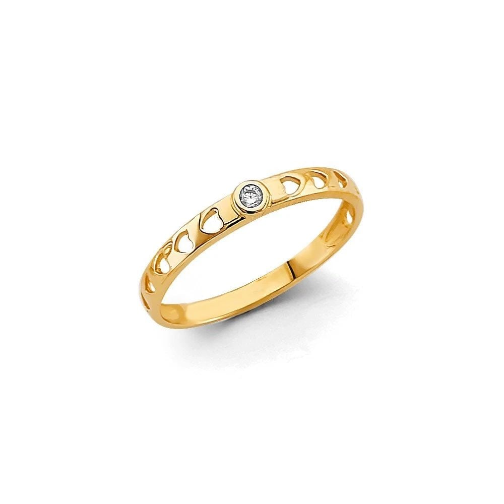NEW 14K YELLOW GOLD STACKABLE RING -SIZE 7 (1 of 2)