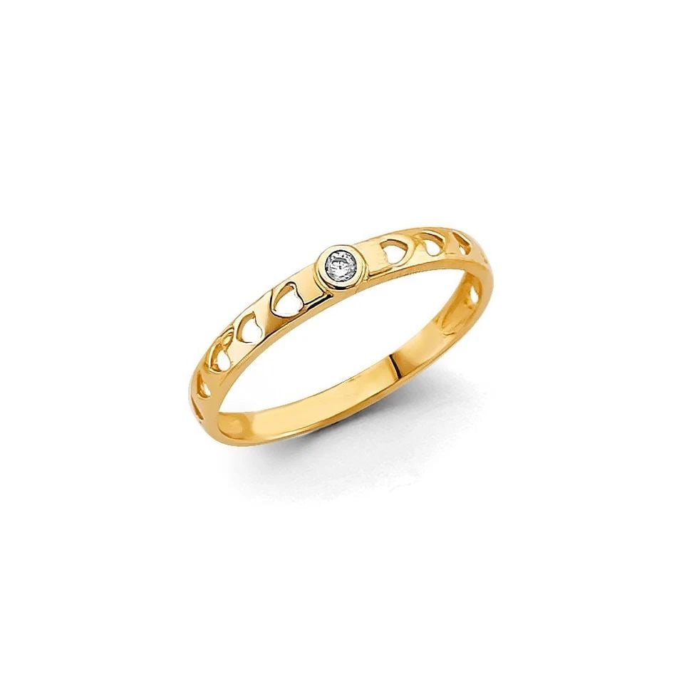 NEW 14K YELLOW GOLD STACKABLE RING -SIZE 7 - 2