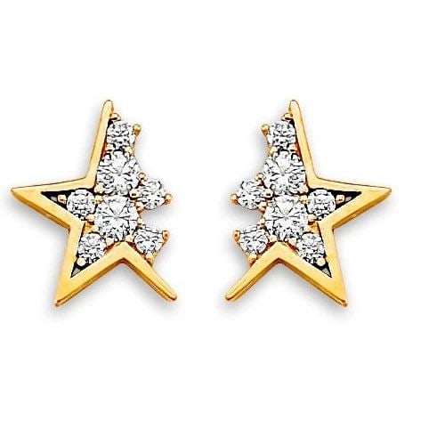 NEW 14K YELLOW GOLD STAR STUD EARRINGS WITH SCREW BACK: NEW 14K YELLOW GOLD STAR STUD EARRINGS WITH SCREW BACK STAR STUD EARRINGS WITH SCREW BACK NEW 14K YELLOW GOLD