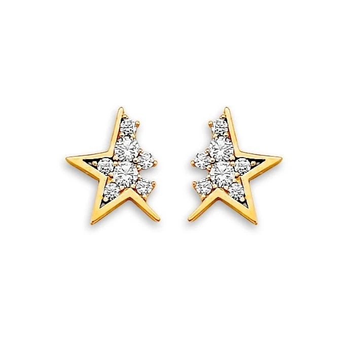 NEW 14K YELLOW GOLD STAR STUD EARRINGS WITH SCREW BACK: NEW 14K YELLOW GOLD STAR STUD EARRINGS WITH SCREW BACK STAR STUD EARRINGS WITH SCREW BACK NEW 14K YELLOW GOLD