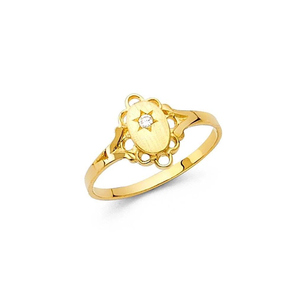 NEW 14K YELLOW GOLD KIDS RING: NEW 14K YELLOW GOLD KIDS RING KIDS RING NEW 14K YELLOW GOLD WIDTH: 9 mm Apx. WEIGHT: 0.8g