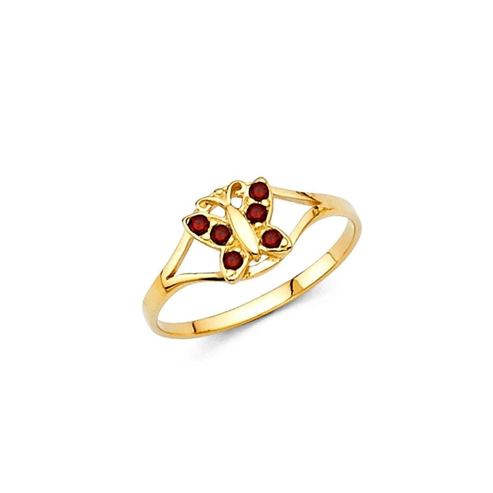 NEW 14K YELLOW GOLD BIRTH STONE BABIES RING (1 of 2)