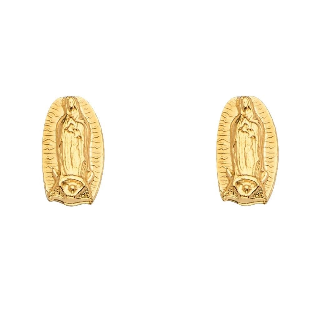 NEW 14K YELLOW GOLD GUADLUPE EARRINGS WITH SCREW BACK: NEW 14K YELLOW GOLD GUADLUPE EARRINGS WITH SCREW BACK GUADLUPE EARRINGS WITH SCREW BACK NEW 14K YELLOW GOLD