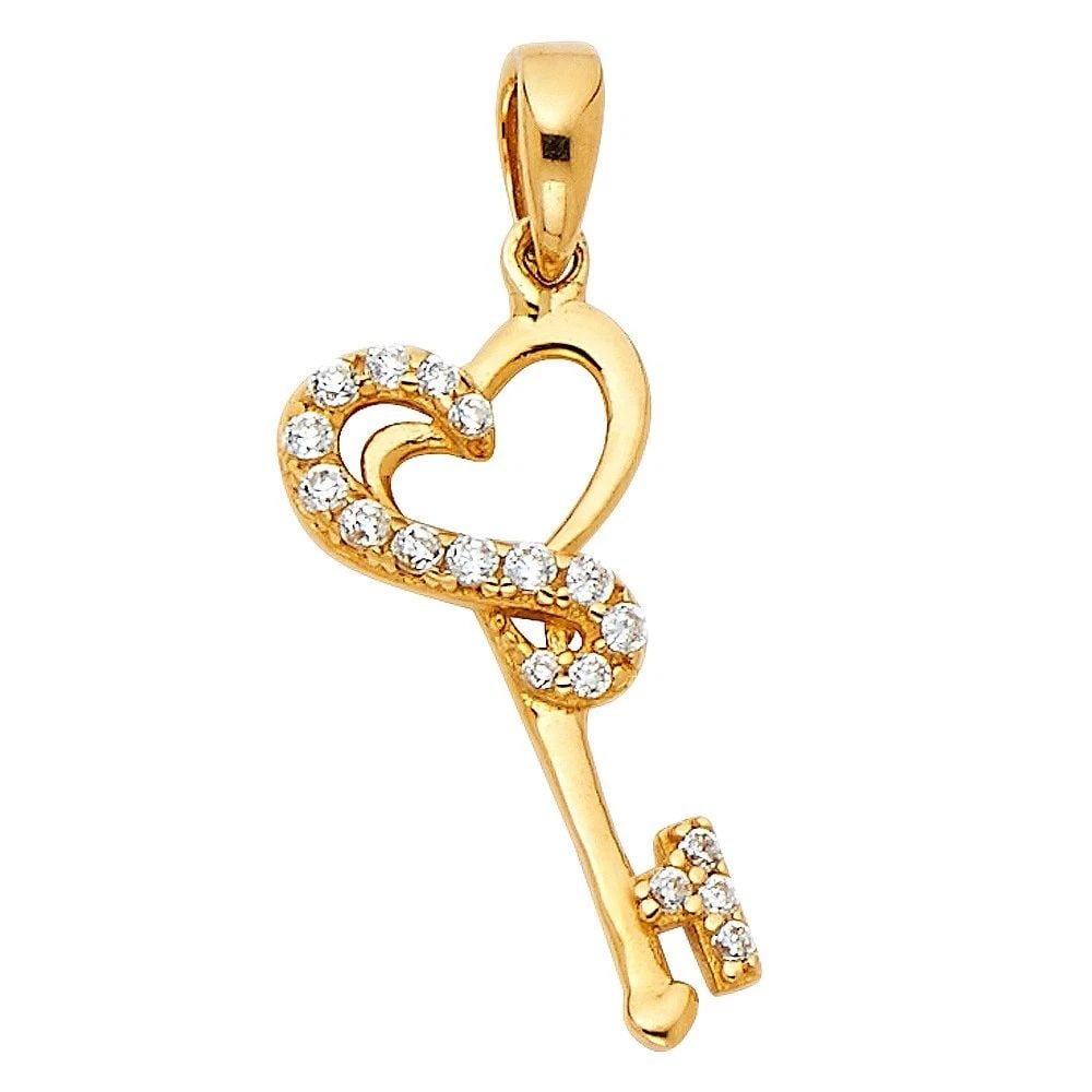 NEW 14K YELLOW GOLD KEY PENDANT: NEW 14K YELLOW GOLD KEY PENDANT KEY PENDANT NEW 14K YELLOW GOLD Height : 20 mm Width : 10 mm Apx. WEIGHT : 0.8g