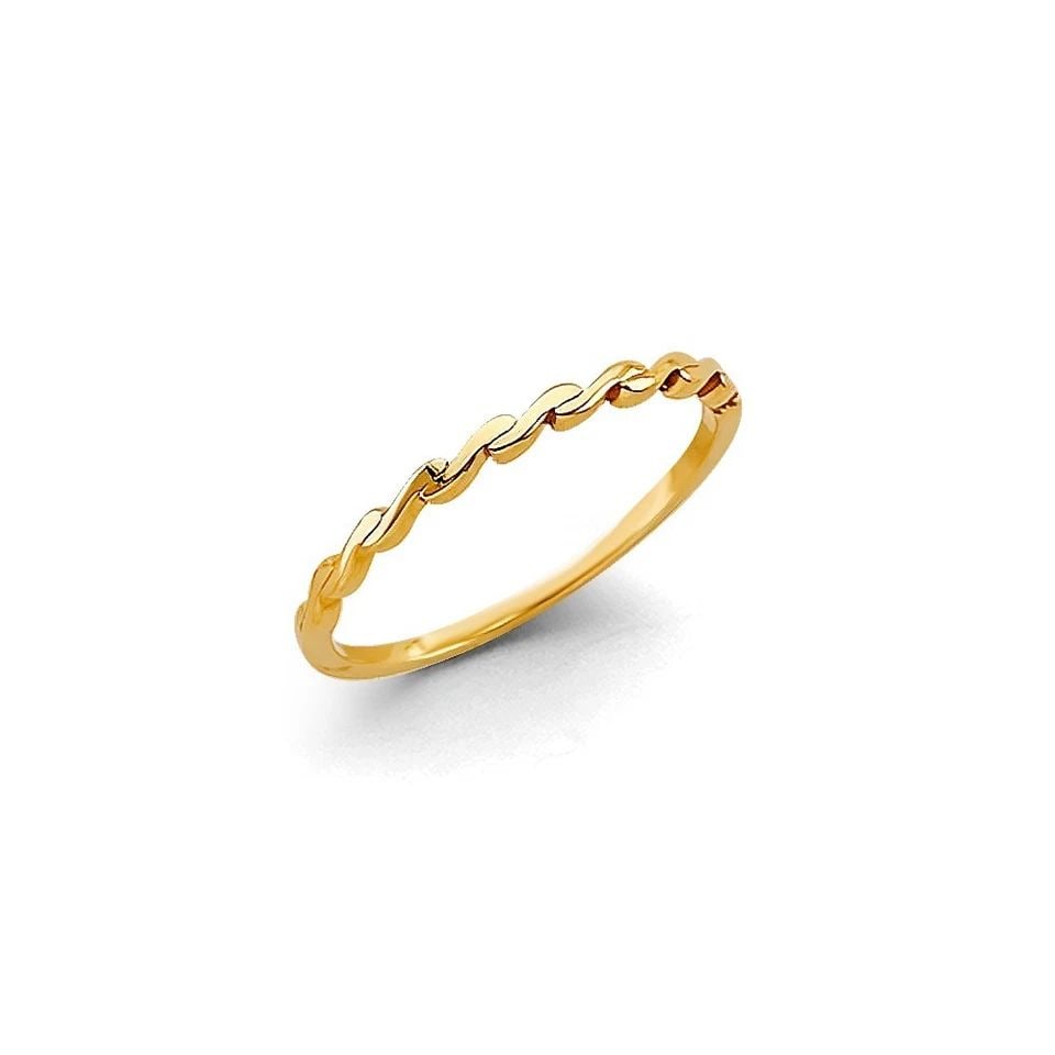 NEW 14K YELLOW GOLD STACKABLE RING - 2