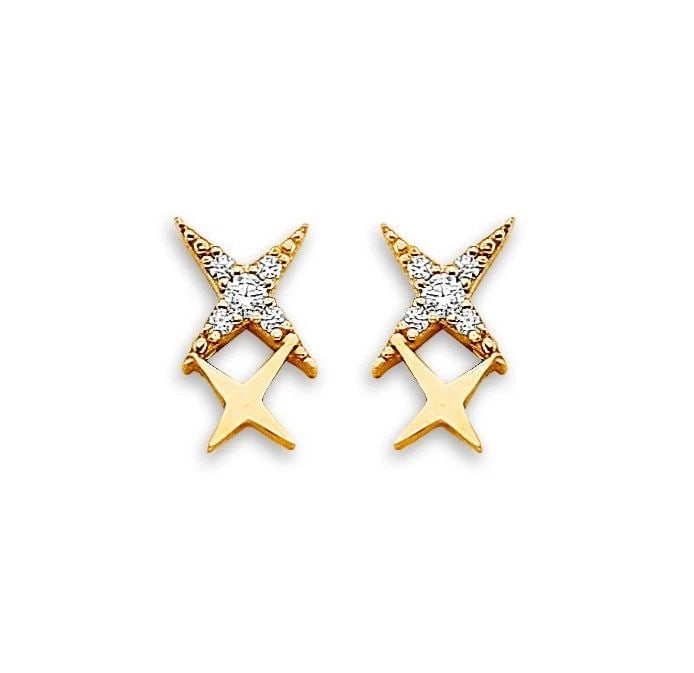 NEW 14K YELLOW GOLD STAR STUD EARRINGS WITH SCREW BACK: NEW 14K YELLOW GOLD STAR STUD EARRINGS WITH SCREW BACK STAR STUD EARRINGS WITH SCREW BACK NEW 14K YELLOW GOLD