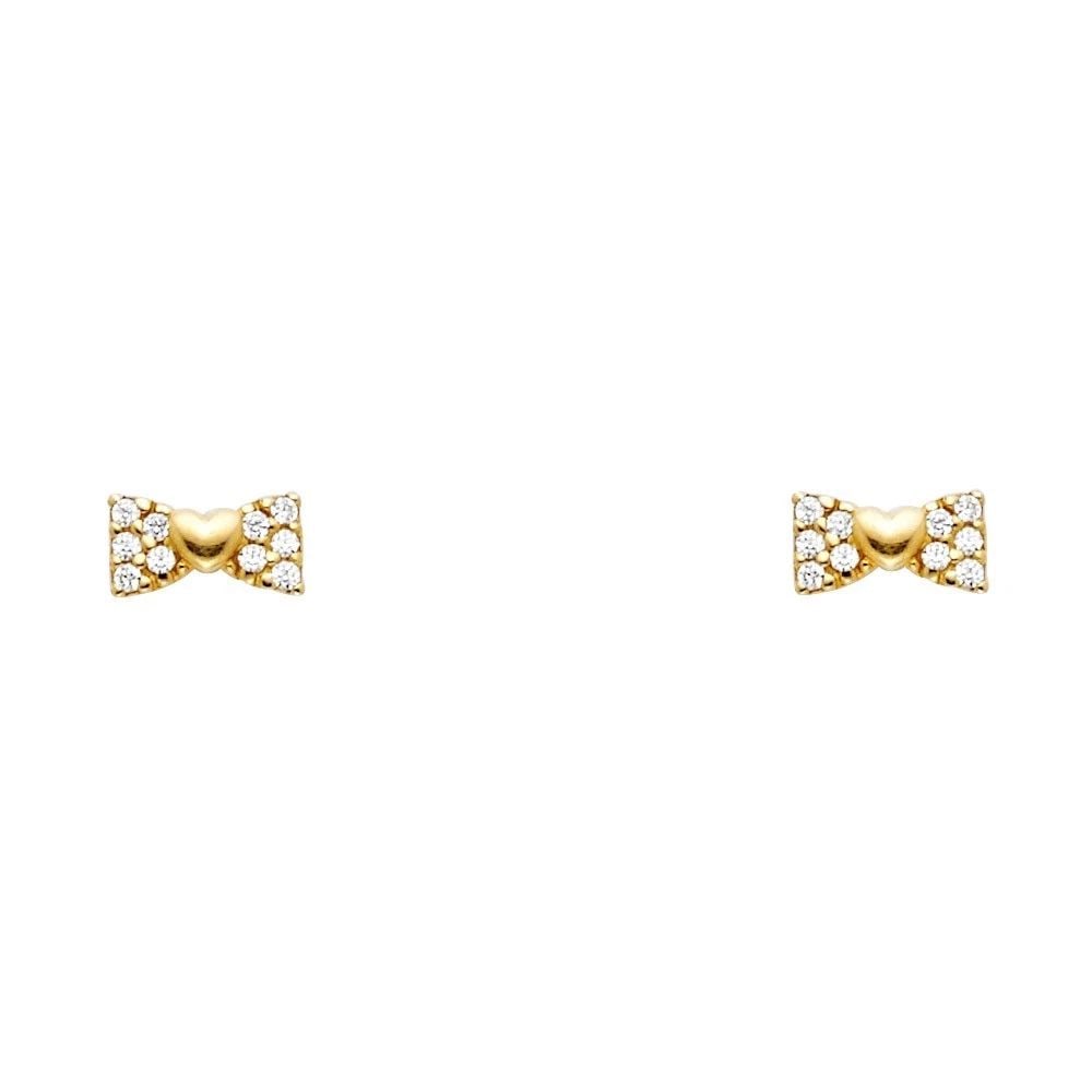NEW 14K YELLOW GOLD RIBBON STUD EARRINGS WITH SCREW BACK: NEW 14K YELLOW GOLD RIBBON STUD EARRINGS WITH SCREW BACK RIBBON STUD EARRINGS WITH SCREW BACK NEW 14K YELLOW GOLD