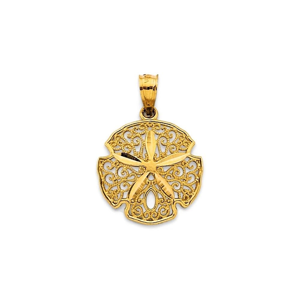 NEW 14K YELLOW GOLD SAND DOLLAR PENDANT (1 of 2)