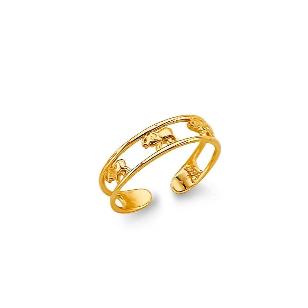NEW 14K YELLOW GOLD ELEPHANT TOE RING (1 of 2)